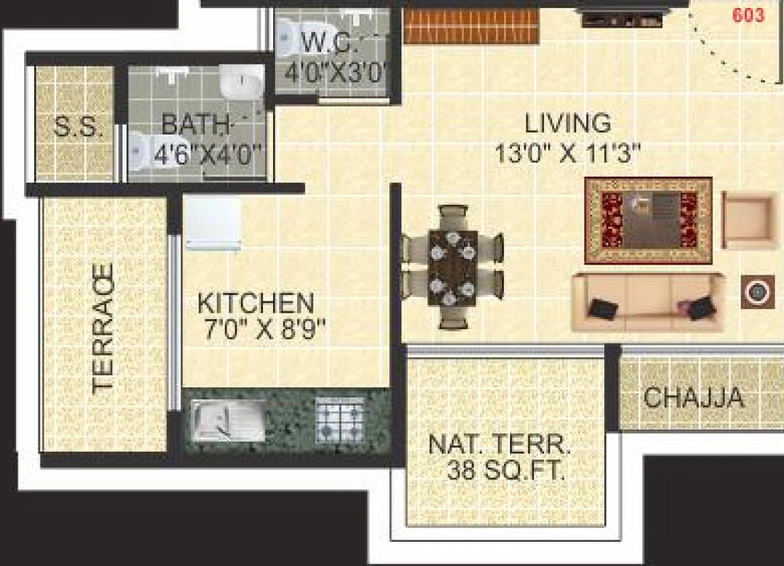 1 RK Flat in Dynamic Avenue in Ulwe, Navi Mumbai - Image 568141