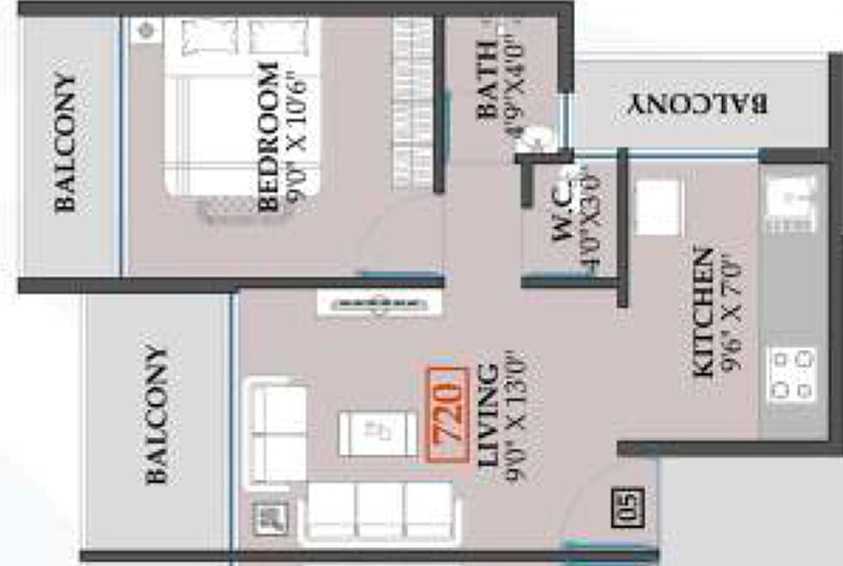 1 BHK Flat in Gunina Girija Heights in Ulwe, Navi Mumbai - Image 598879