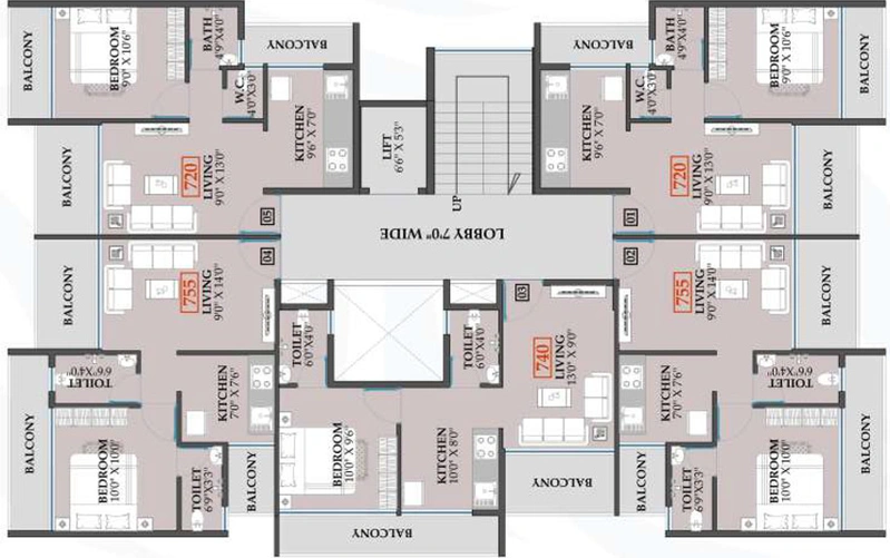 Floor Plan of Gunina Girija Heights in Ulwe, Navi Mumbai - Image 74909