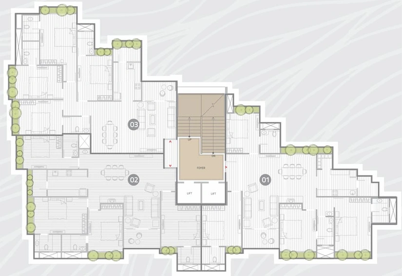 Floor Plan of Goyal Orchid Mayfair in Prahlad Nagar, Ahmedabad - Image 67945