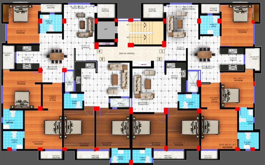 Floor Plan of Meraki Dwellings in Gomti Nagar, Lucknow - Image 68011