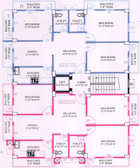 Floor Plan of Metro Raj Enclave in Indrapuri, Patna - Image 67974