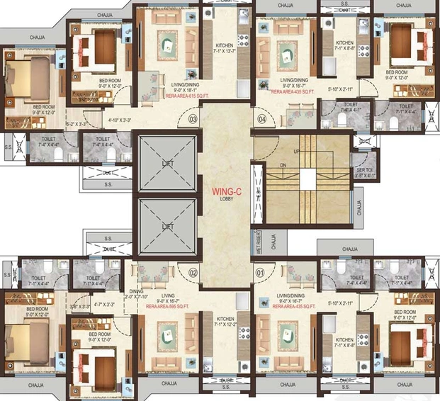 Floor Plan of Nicco Shristi Residency in Jogeshwari East, Mumbai - Image 22762
