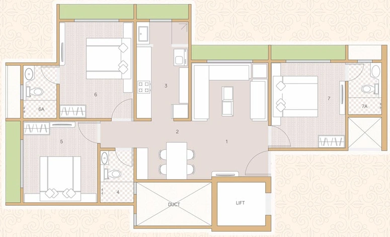 3 BHK Flat in Goyal Orchid Pride in South Bopal, Ahmedabad - Image 569540