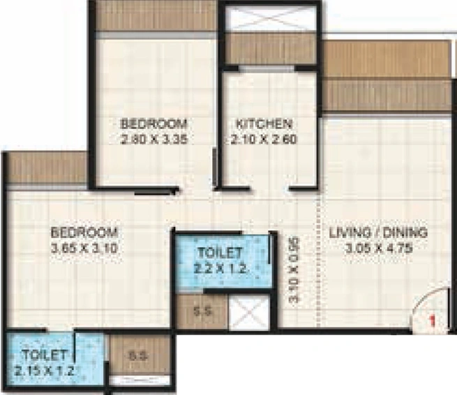 2 BHK Flat in Bhagwati Elysia 1 in Panvel, Navi Mumbai - Image 577586
