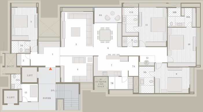 4 BHK Flat in Goyal Riviera One in Prahlad Nagar, Ahmedabad - Image 569059