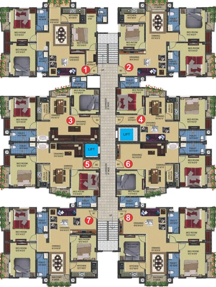 Floor Plan of Aastik Sai Vrindavan City in Danapur, Patna - Image 68346