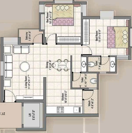 2 BHK Flat in Shreeji Residency Tarsali in Tarsali, Vadodara - Image 574061