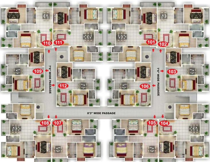 Floor Plan of Modernvilla Siddhivinayak Enclave in Ektapuram, Patna - Image 74630