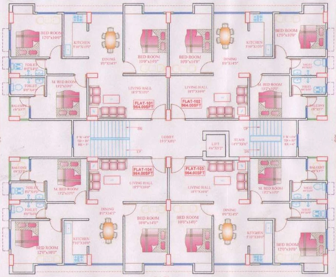 Floor Plan of Patliputra Patligram Society in Kumhrar, Patna - Image 74643