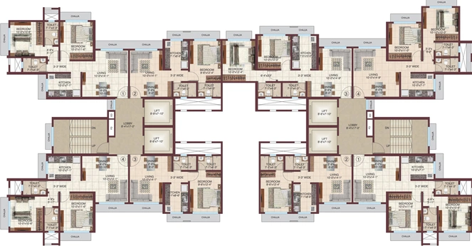 Floor Plan of Raj Rudraksha in Dahisar East, Mumbai - Image 22865