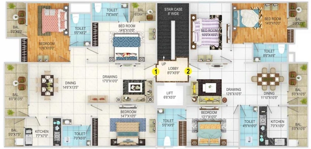 Floor Plan of Kusika Villa in Gola Road, Patna - Image 74549