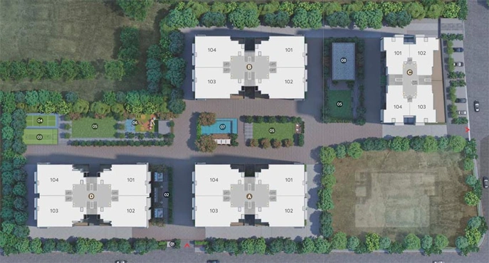 Master Plan of Goyal Riviera Prestige in Makarba, Ahmedabad - Image 69151