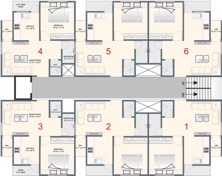 Floor Plan of Om Shivalik 4 in Vemali, Vadodara - Image 69614