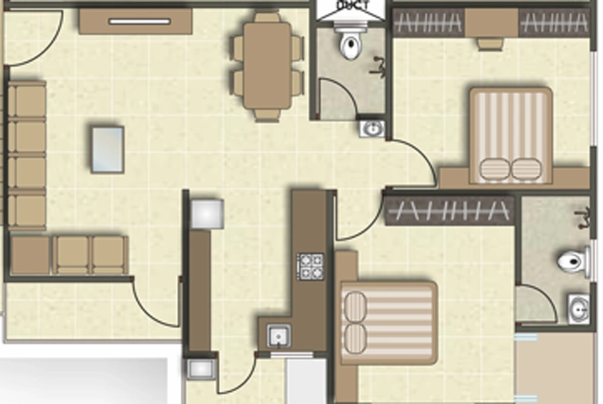 2 BHK Flat in Shreeji Maple Leaf Heights in Bhayli Road, Vadodara - Image 574854