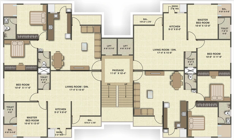 Floor Plan of Shreeji Maple Leaf Heights in Bhayli Road, Vadodara - Image 69551