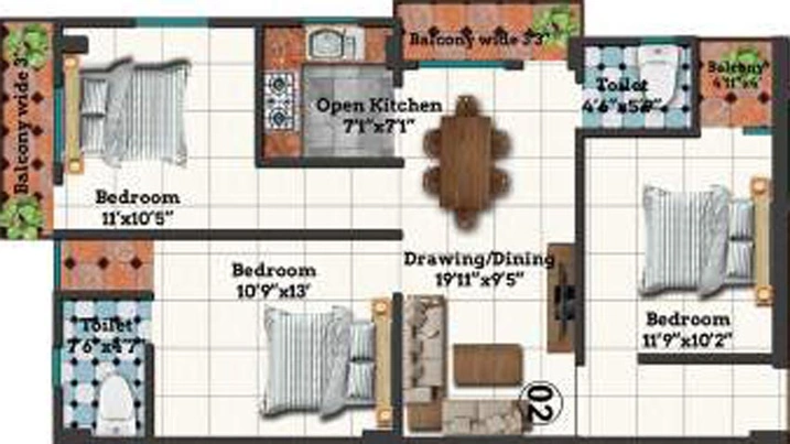 3 BHK Flat in White Anand Villa in Saguna More, Patna - Image 597112