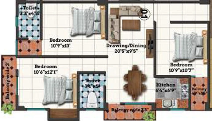 3 BHK Flat in White Anand Villa in Saguna More, Patna - Image 597113