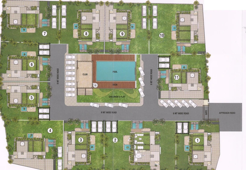 Master Plan of Squarefeet Villa Romentika in Bhayli Road, Vadodara - Image 69545