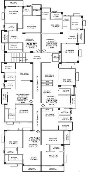 Floor Plan of Sai Prakash Enclave in Ektapuram, Patna - Image 74637
