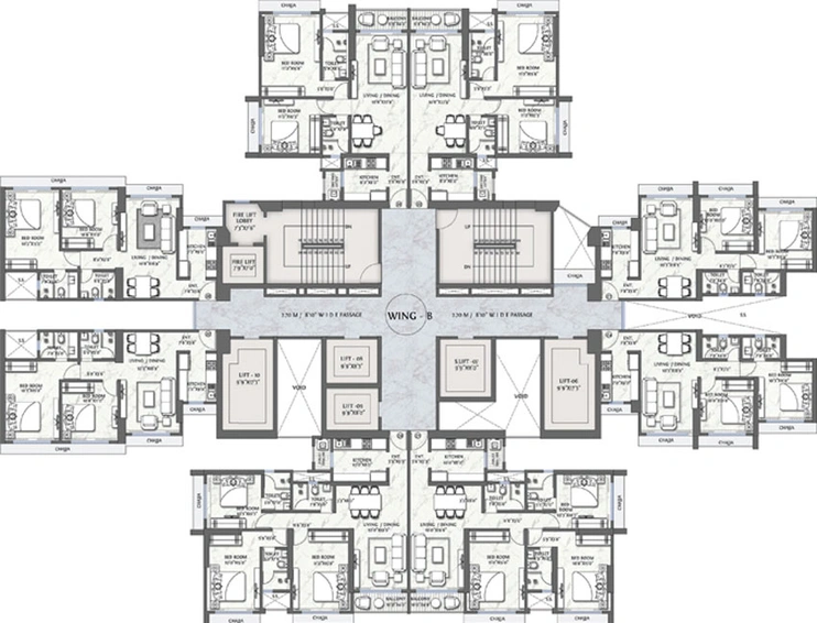 Floor Plan of Vora Skyline Icon in Kandivali West, Mumbai - Image 22951