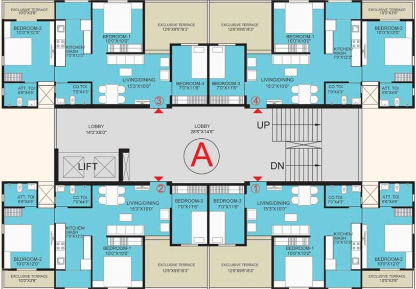 Floor Plan of Bakeri Sarvesh in Ranip, Ahmedabad - Image 69318