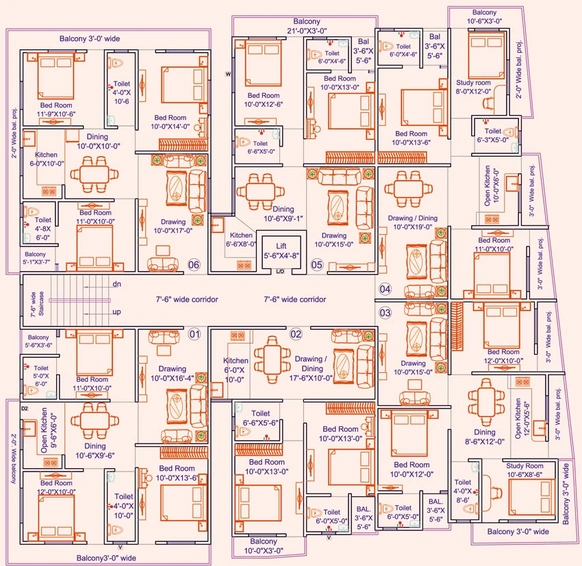 Floor Plan of Innovative Sai Lalji Avenue in AG Colony, Patna - Image 74678