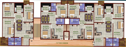 Floor Plan of Sudha Madhuri Enclave in Danapur, Patna - Image 74093