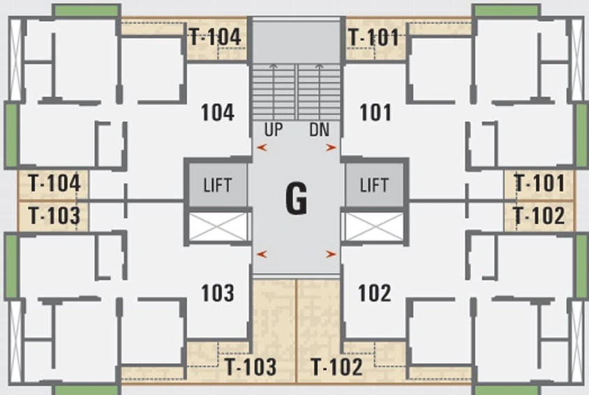 Floor Plan of Sun South Rayz in Bopal, Ahmedabad - Image 69199