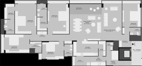 5 BHK Flat in Saanvi Skydeck Serene in Wapa, Ahmedabad - Image 572502