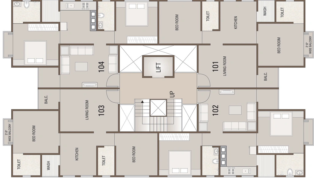 Floor Plan of Aarv Saffron in Waghodia Road, Vadodara - Image 69463
