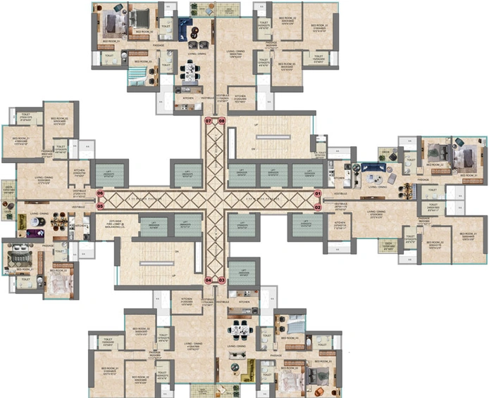 Floor Plan of Adani Monte South in Byculla West, Mumbai - Image 23060