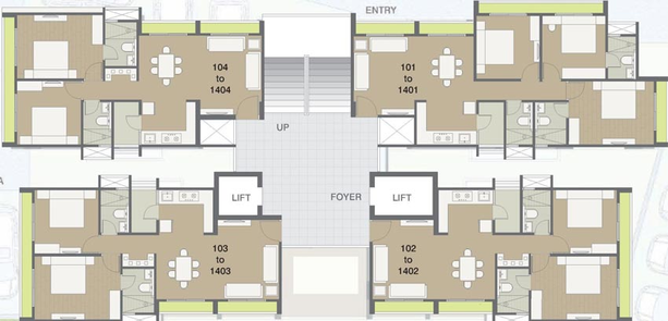 Floor Plan of Saanvi Sky One in Bopal, Ahmedabad - Image 69210