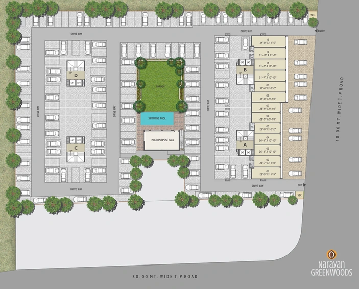 Master Plan of Narayan Greenwoods in Sama Savli Road, Vadodara - Image 69422