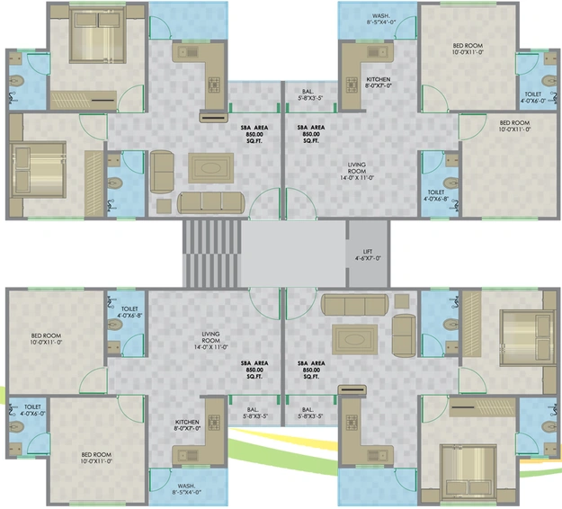 Floor Plan of Sarva Residency in Harni, Vadodara - Image 69439