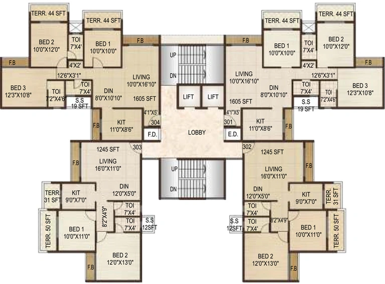 Floor Plan of Dudhe Sea Regency in Ulwe, Navi Mumbai - Image 69361