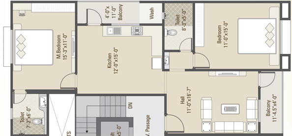 2 BHK Flat in Amee Yogiraj Enclave in Alkapuri, Vadodara - Image 574959