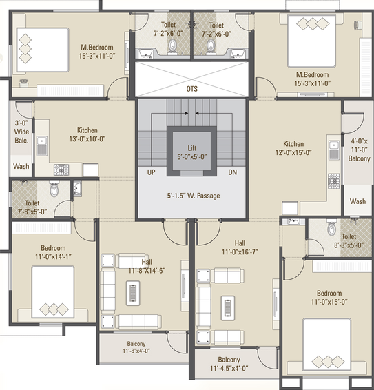 Floor Plan of Amee Yogiraj Enclave in Alkapuri, Vadodara - Image 69599