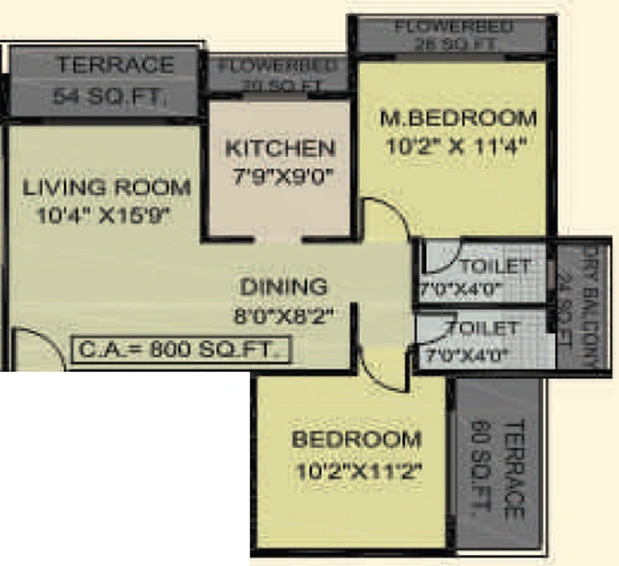 2 BHK Flat in Dudhe Sai Orchid in Ulwe, Navi Mumbai - Image 598073