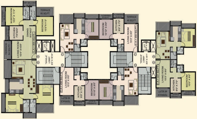 Floor Plan of Dudhe Sai Orchid in Ulwe, Navi Mumbai - Image 74617