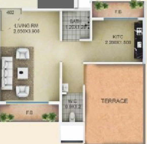 1 RK Flat in Dudhe Sai Sparsh in Ulwe, Navi Mumbai - Image 598897