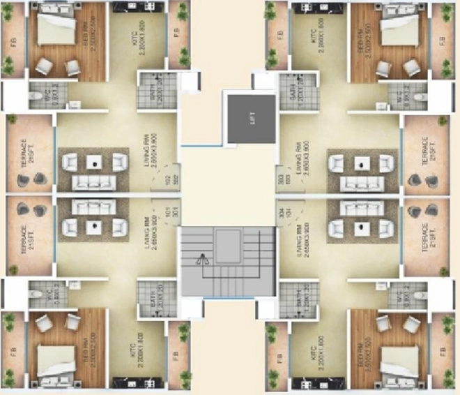 Floor Plan of Dudhe Sai Sparsh in Ulwe, Navi Mumbai - Image 74924