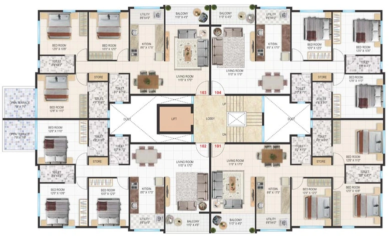 Floor Plan of Roongta Shree Tirumala Magnus Apartment in Indira Nagar, Nashik - Image 70009