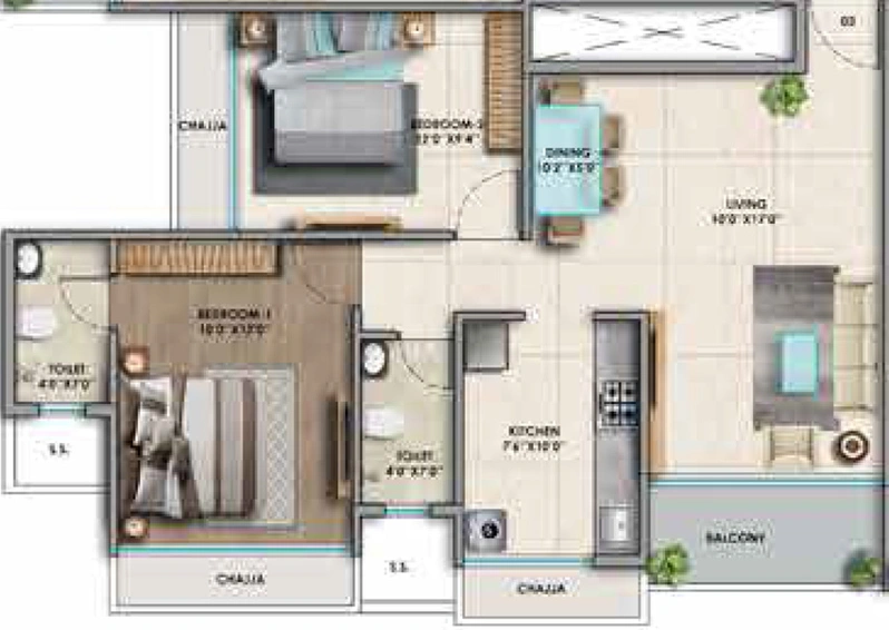 2 BHK Flat in Fornax Bhoomi Icon in Kopar Khairane, Navi Mumbai - Image 574453
