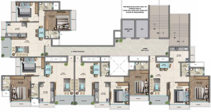Floor Plan of Fornax Bhoomi Icon in Kopar Khairane, Navi Mumbai - Image 69474