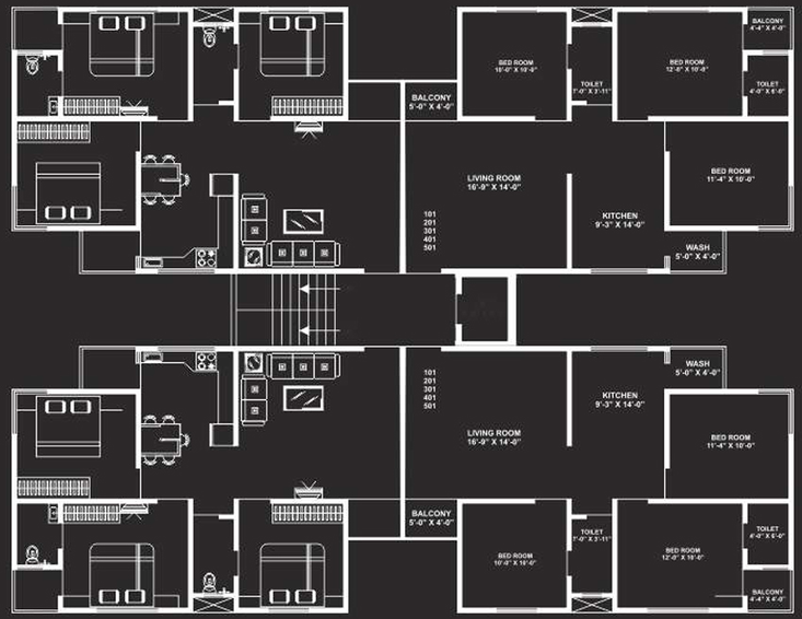 Floor Plan of Makhija Royal Lifes in Ajwa Road, Vadodara - Image 102768