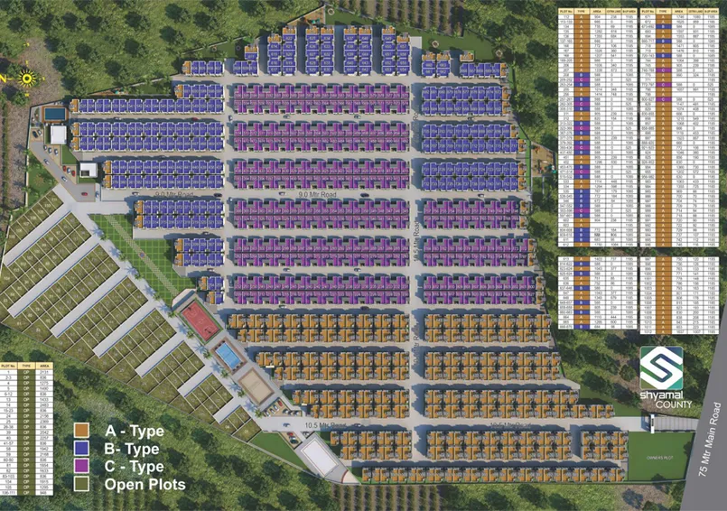 Master Plan of Shree Shyamal County in Waghodia Road, Vadodara - Image 103371