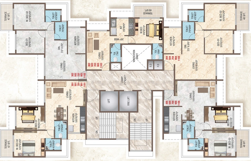 Floor Plan of Susheel Utkarsh in Panvel, Navi Mumbai - Image 74665