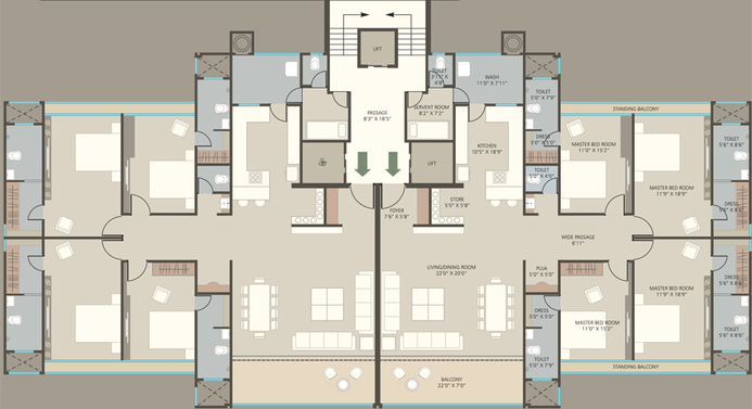 Floor Plan of Suramya Altis in Akota, Vadodara - Image 69593
