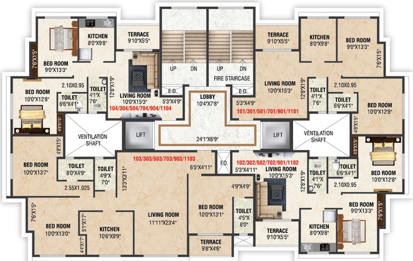 Floor Plan of Susheel Advait in Panvel, Navi Mumbai - Image 74694